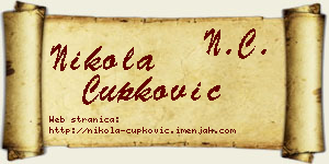 Nikola Čupković vizit kartica